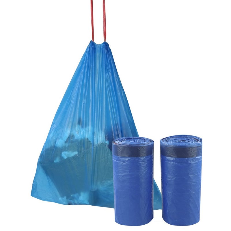 Fiazony 3 Gallon Drawstring Small Trash Bag Garbage Bags Blue 220 Counts